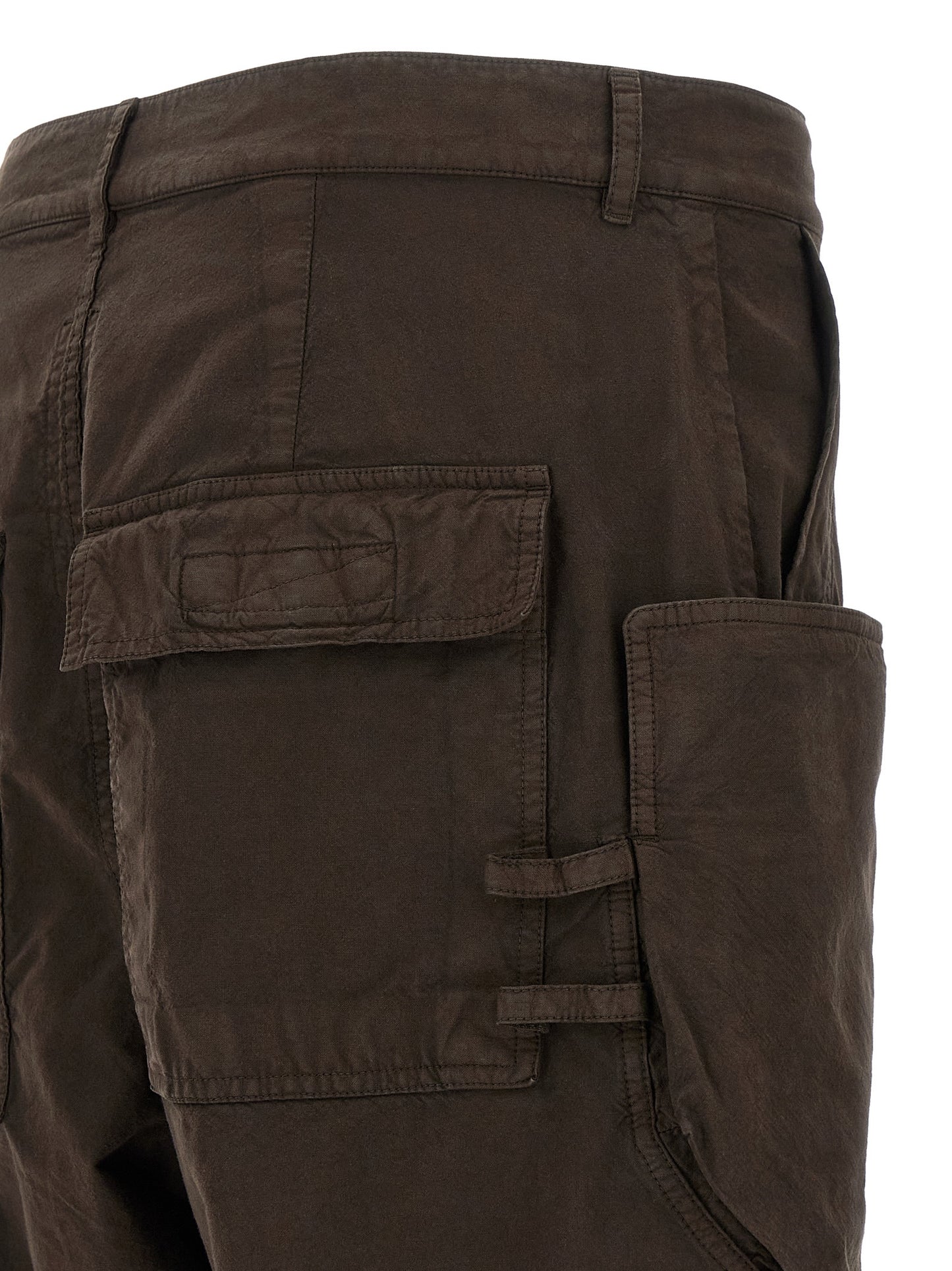 Cargo Pants by DRKSHDW for men in cotton brown features an tailored straight-leg & wide with a and long, creating a tailored utilitarian silhouette.