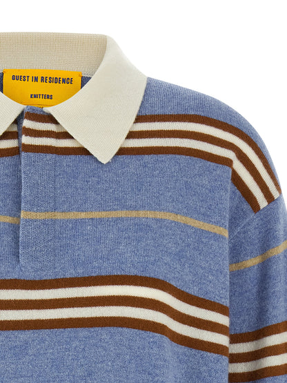 This Polo Shirt by Guest in Residence for women in cashmere light-blue & striped presents a flawless silhouette, showcasing flawless detailing and a refined asymmetric neckline for a truly flawless aesthetic.