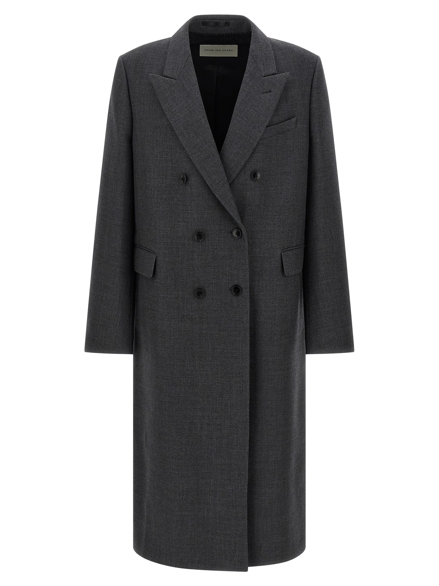 Dries Van Noten Gray Wool Coat