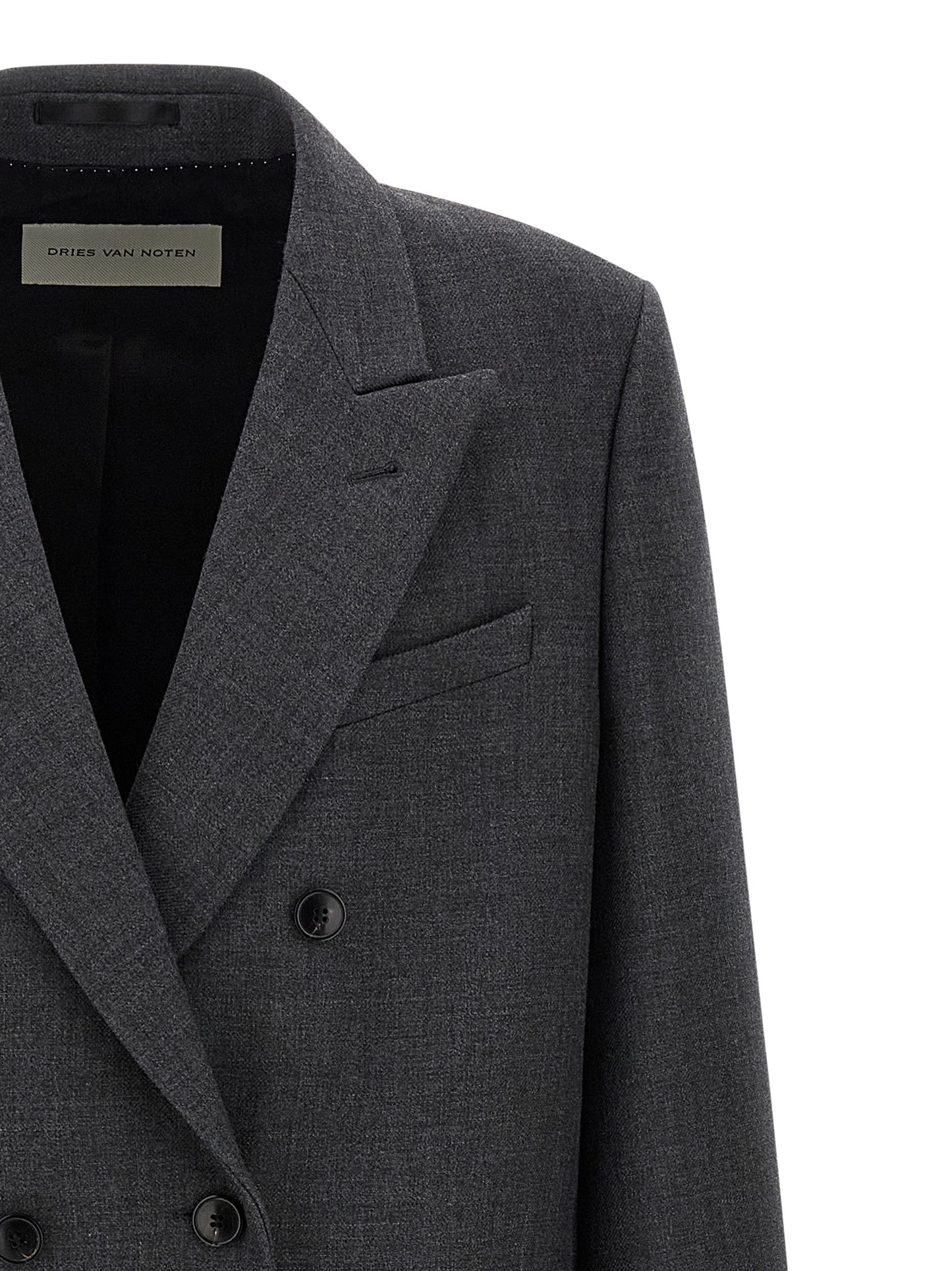Dries Van Noten Gray Wool Coat