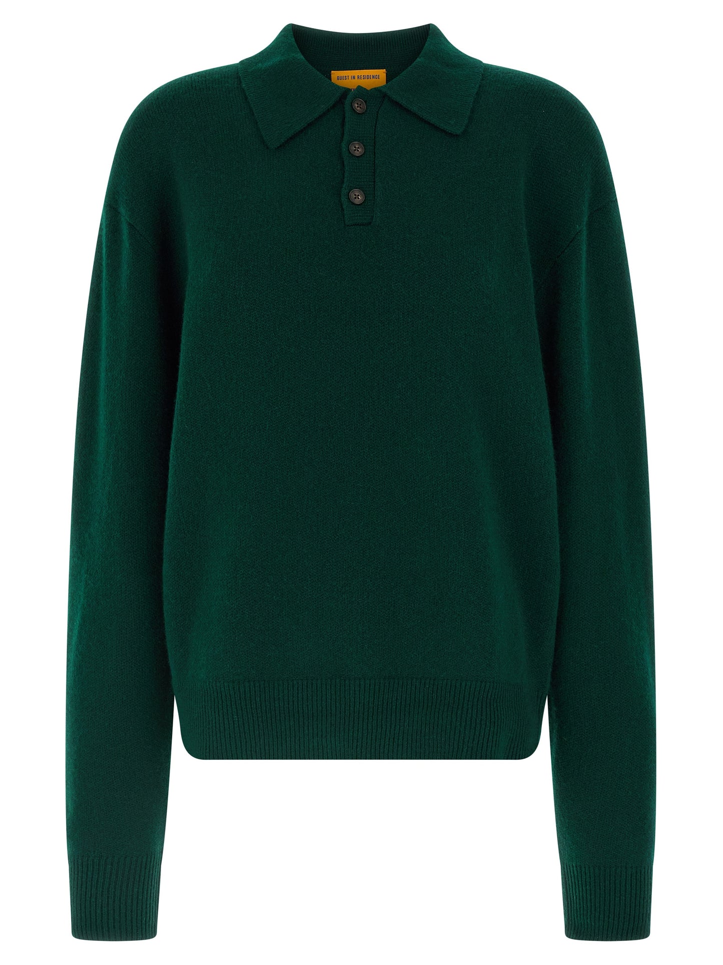 Polo Shirt by Guest in Residence for women in cashmere bicolour & green presents a crisp silhouette, artfully detailed with a crisp and crisp .