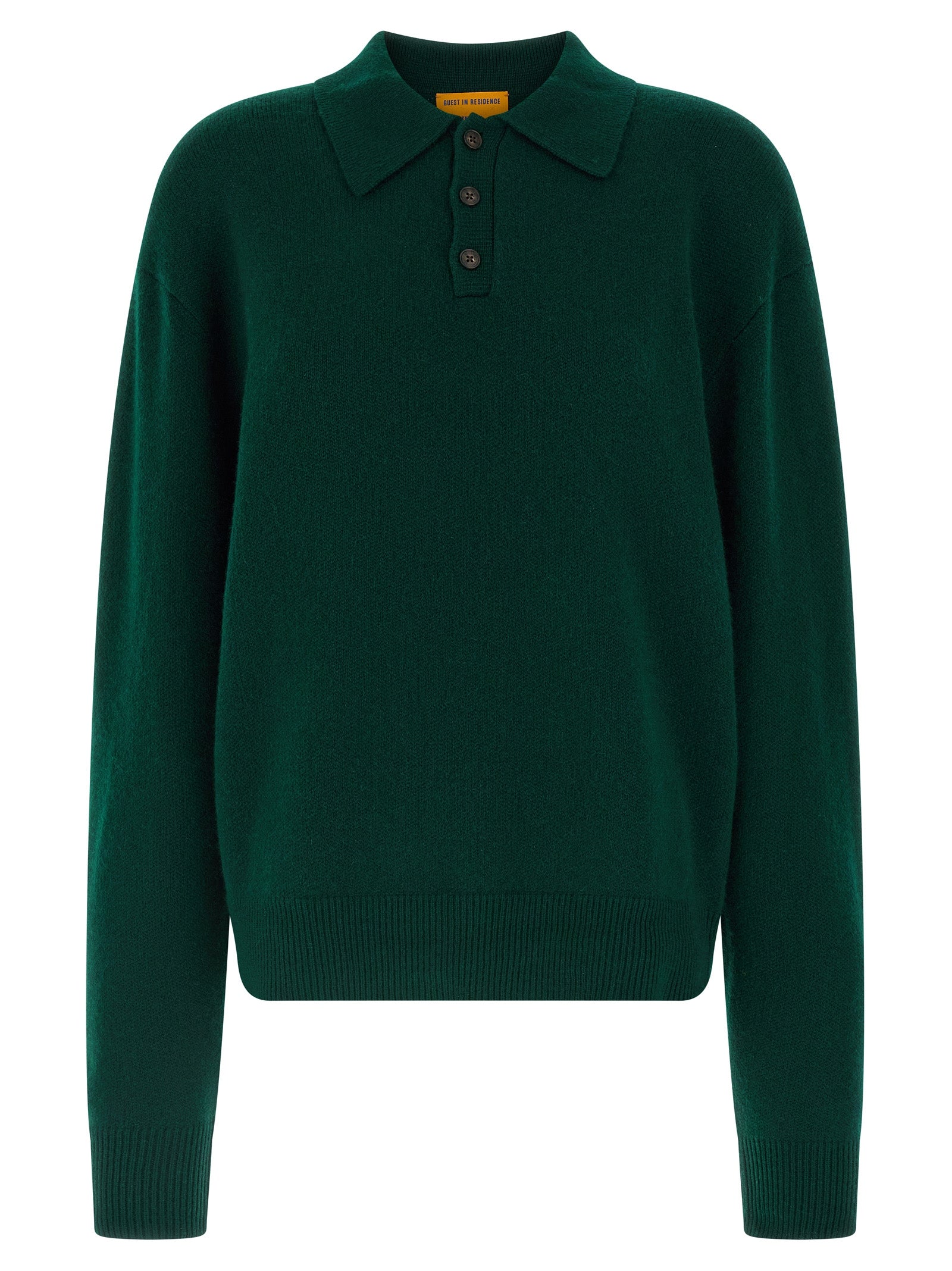 Polo Shirt by Guest in Residence for women in cashmere bicolour & green presents a crisp silhouette, artfully detailed with a crisp and crisp .