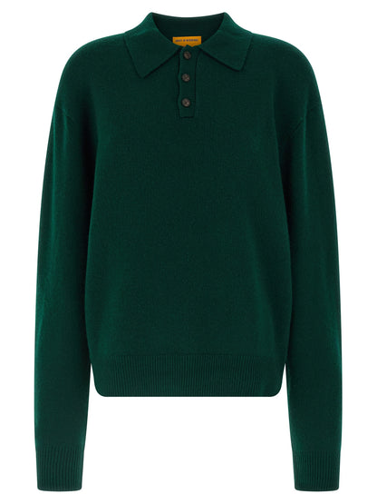 Polo Shirt by Guest in Residence for women in cashmere bicolour & green presents a crisp silhouette, artfully detailed with a crisp and crisp .