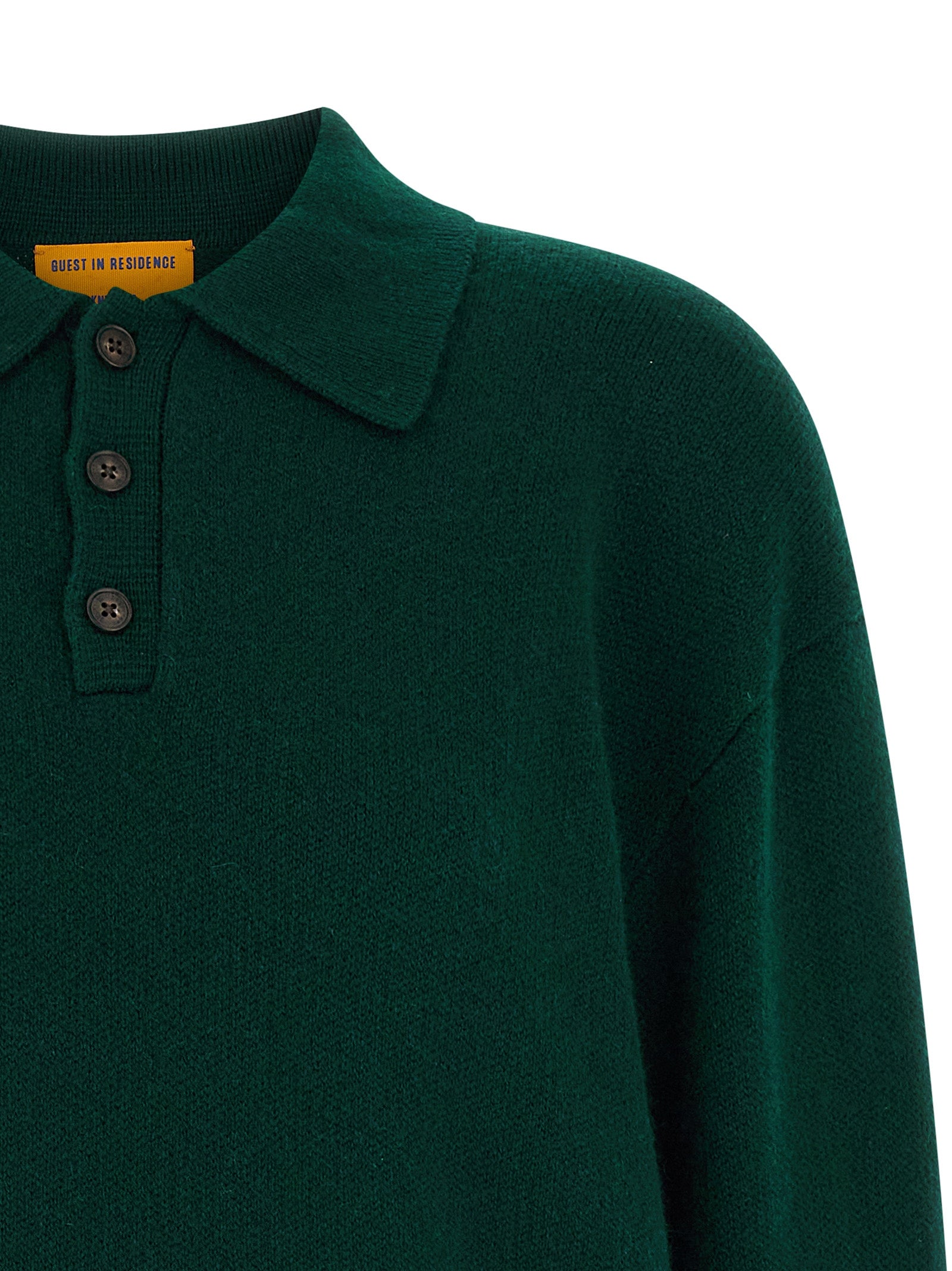Polo Shirt by Guest in Residence for women in cashmere bicolour & green features a eye catching silhouette, showcasing a refined and for a eye catching finish.