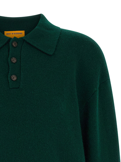 Polo Shirt by Guest in Residence for women in cashmere bicolour & green features a eye catching silhouette, showcasing a refined and for a eye catching finish.