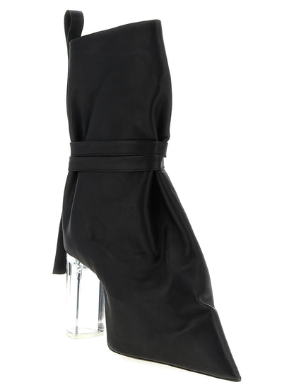 Platform Ankle Strap Boots by Rick Owens for women in pvc & cowhide leather black & transparent features an effortless chic silhouette from the Women's PVC & Cowhide Leather Platform Ankle Strap Boots collection, showcasing a effortless chic platform and refined for an effortless chic look.