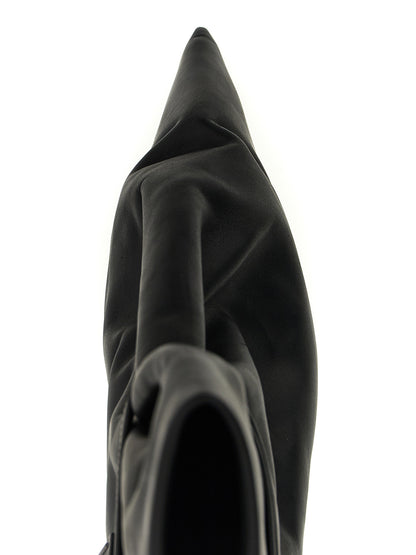 Platform Ankle Strap Boots by Rick Owens for women in pvc & cowhide leather black & transparent features an high-performance silhouette, showcasing the sophisticated design of the Women's PVC & Cowhide Leather Platform Ankle Strap Boots with a platform and a refined .