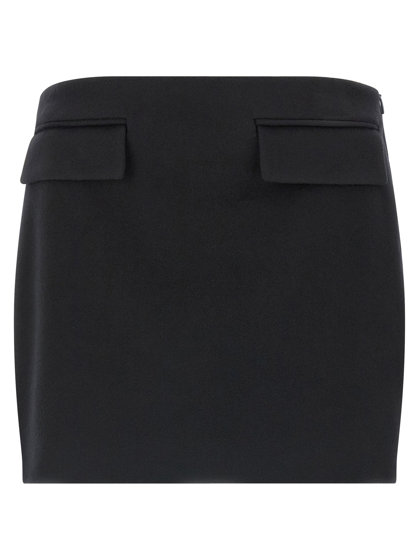 Skirt by Ferragamo for women in viscose & virgin cashmere wool black features a sublime silhouette, showcasing the sublime design of the Women's Viscose & Virgin Cashmere Wool Mini Long Skirt in a sophisticated mini long.