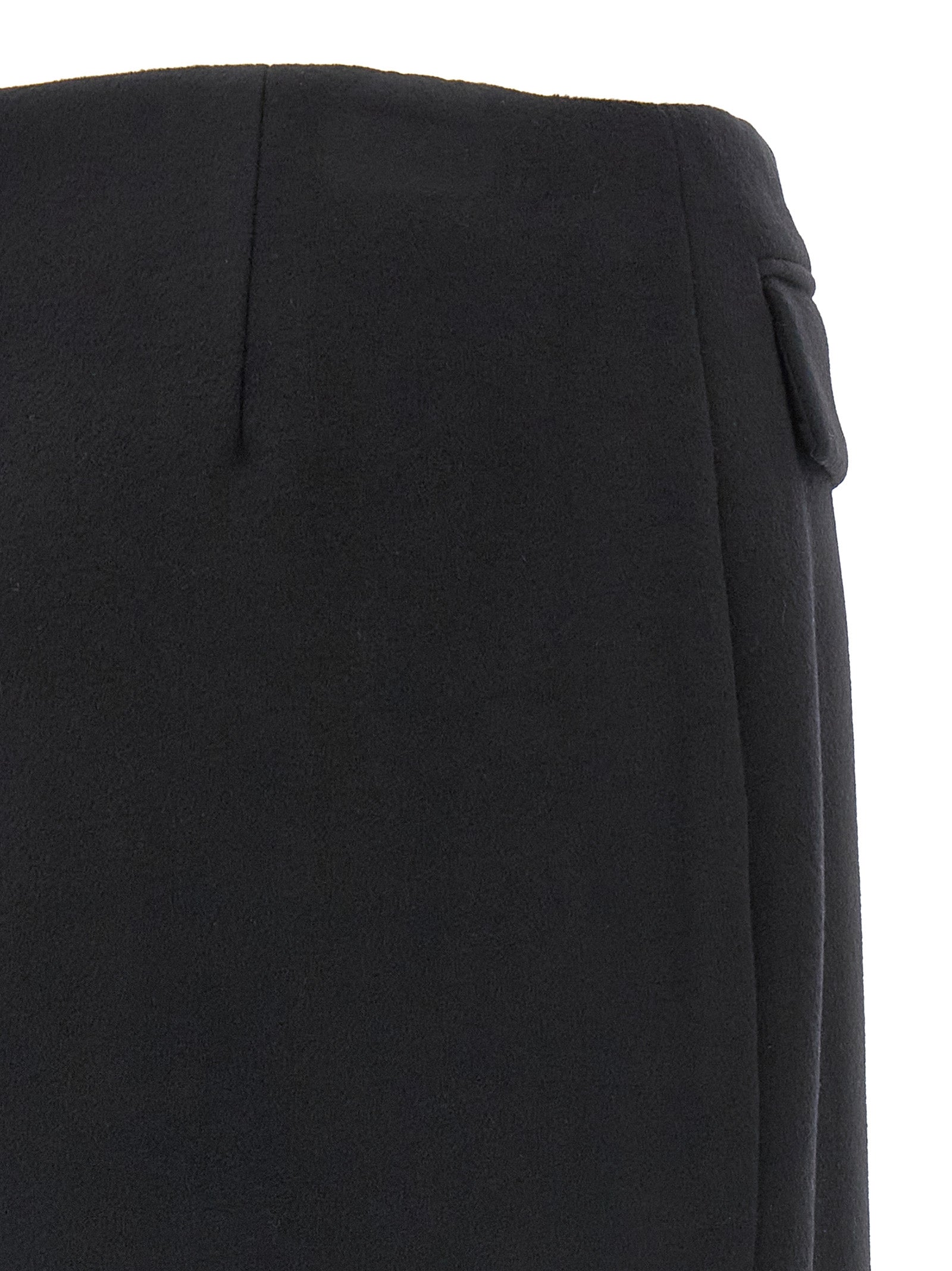 Skirt by Ferragamo for women in viscose & virgin cashmere wool black features a sublime silhouette, showcasing the sublime design of the Women's Viscose & Virgin Cashmere Wool Mini Long Skirt in a sophisticated mini long.