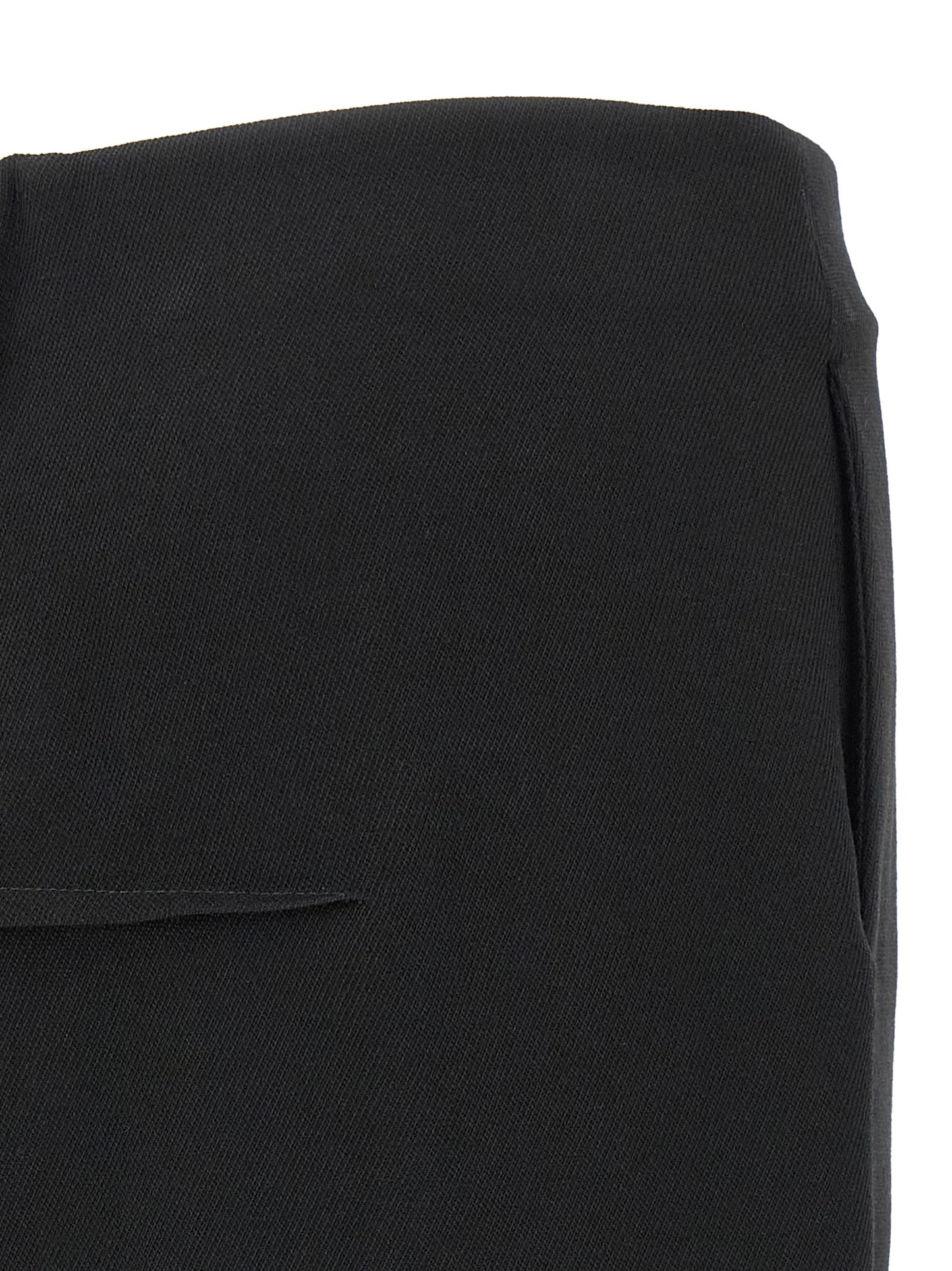 Skirt by Rick Owens for women in cupro & virgin wool black features a captivating silhouette, showcasing the captivating Women's Cupro & Virgin Wool Mini Skirt design with a sophisticated mini for a captivating look.