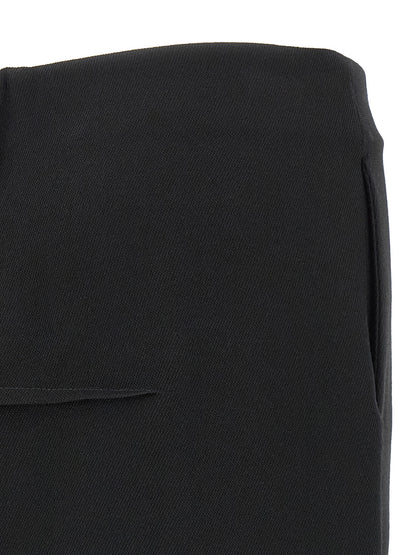 Skirt by Rick Owens for women in cupro & virgin wool black features a captivating silhouette, showcasing the captivating Women's Cupro & Virgin Wool Mini Skirt design with a sophisticated mini for a captivating look.