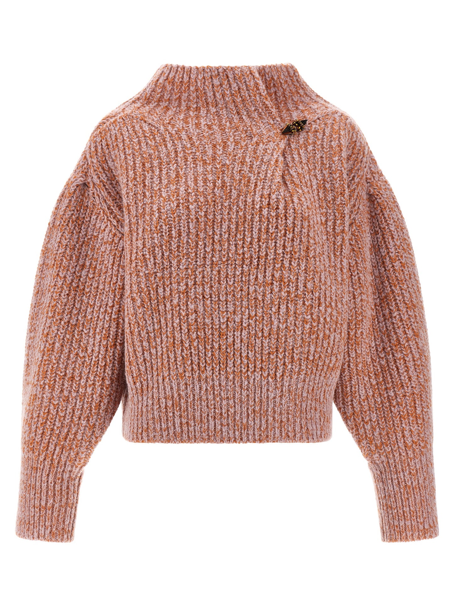 Cardigan by Dries Van Noten for women in alpaca wool & polyamide multicolor & pink features an crisp silhouette, showcasing a sophisticated high-neck neckline and detail for a truly crisp finish.