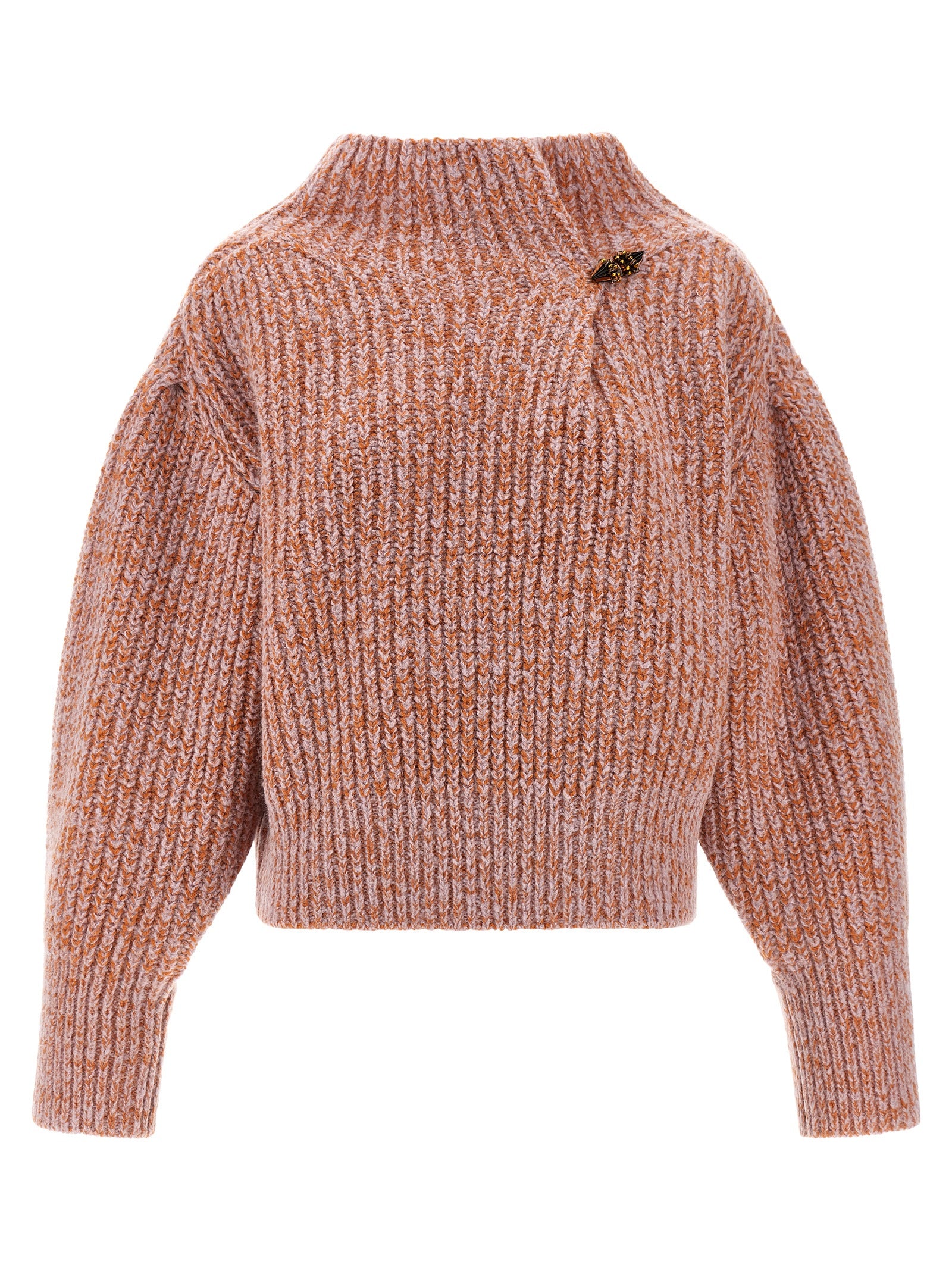 Cardigan by Dries Van Noten for women in alpaca wool & polyamide multicolor & pink features an crisp silhouette, showcasing a sophisticated high-neck neckline and detail for a truly crisp finish.