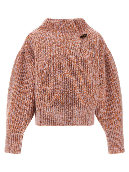 Cardigan by Dries Van Noten for women in alpaca wool & polyamide multicolor & pink features an crisp silhouette, showcasing a sophisticated high-neck neckline and detail for a truly crisp finish.