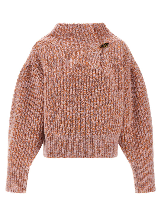 Cardigan by Dries Van Noten for women in alpaca wool & polyamide multicolor & pink features an crisp silhouette, showcasing a sophisticated high-neck neckline and detail for a truly crisp finish.