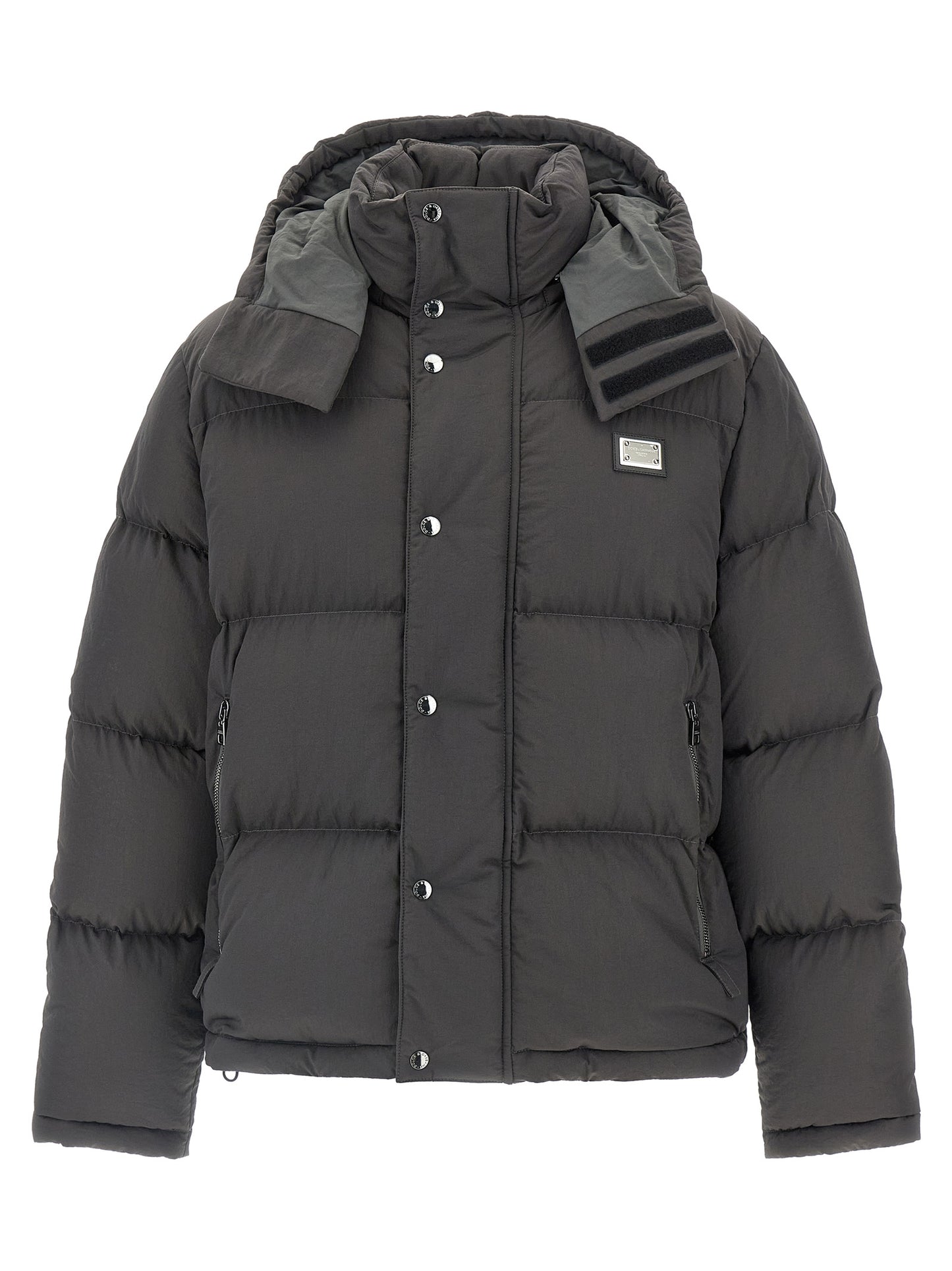 Dolce & Gabbana Gray Polyamide Full-Length Jacket