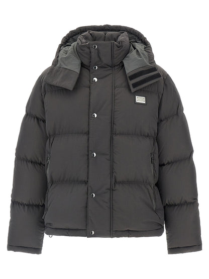Dolce & Gabbana Gray Polyamide Full-Length Jacket