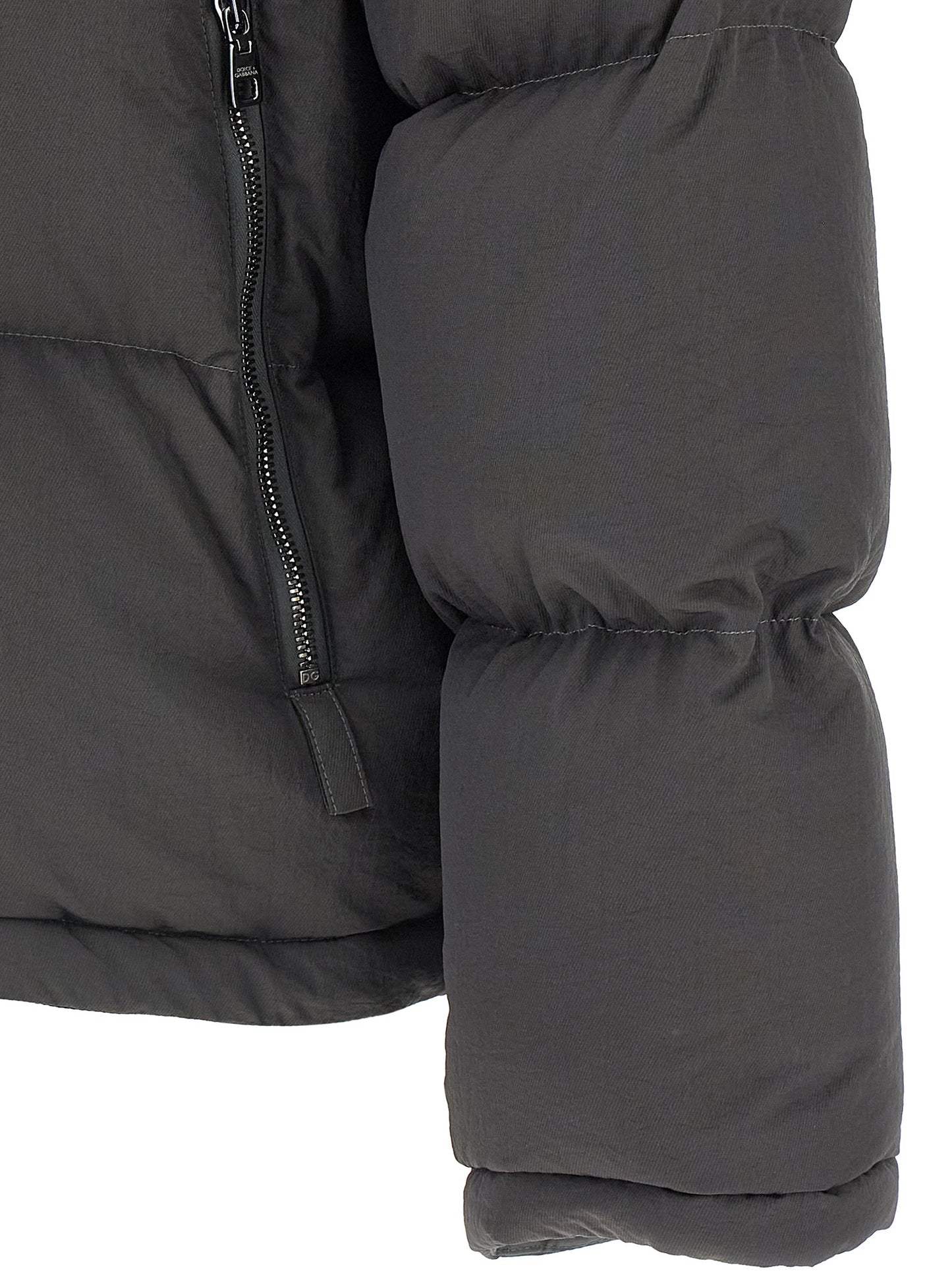Dolce & Gabbana Gray Polyamide Full-Length Jacket