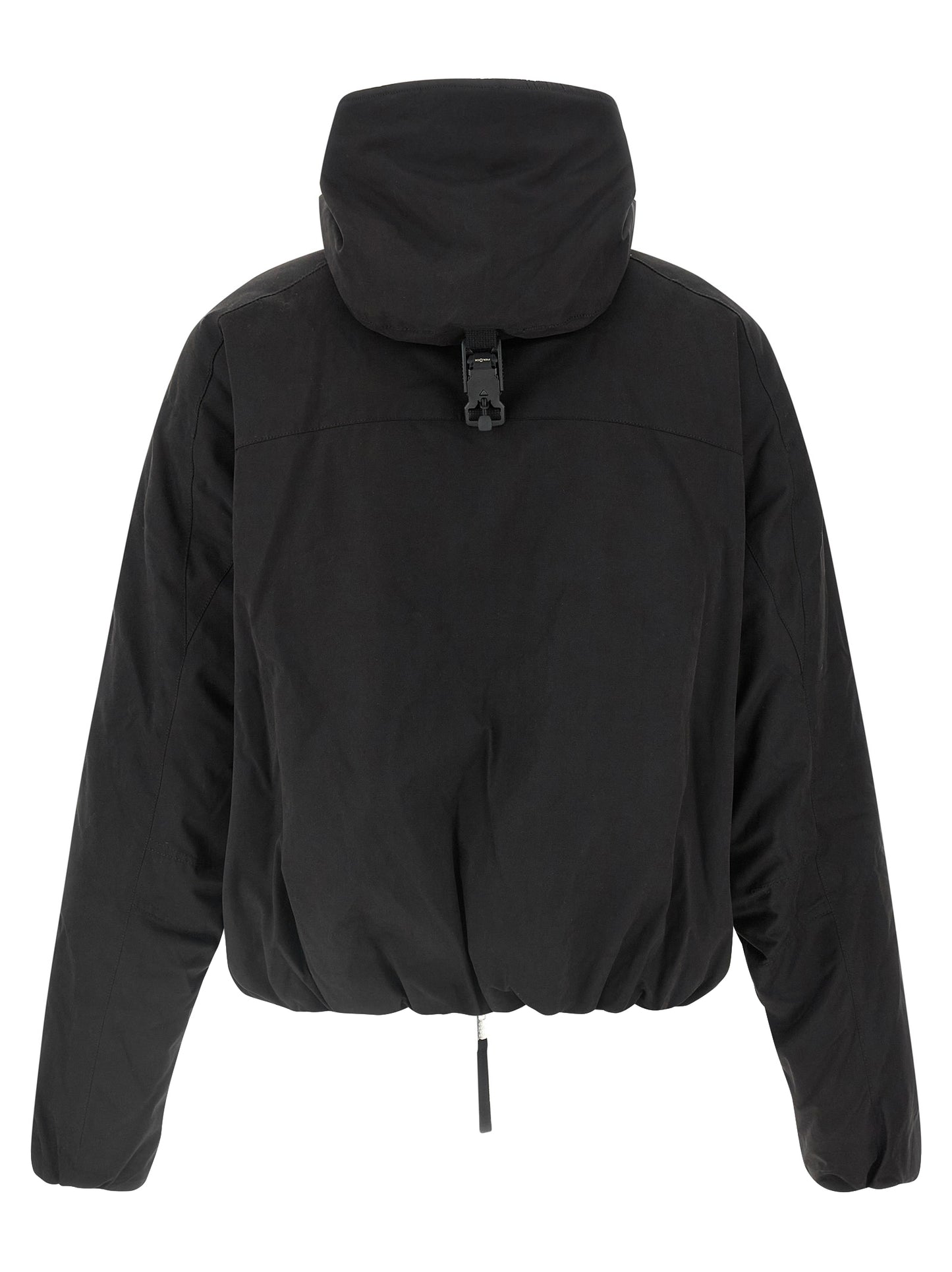 Hooded Windbreaker Jacket by Thom Krom for men in polyamide polyester viscose & cotton black & peach showcases a modern silhouette, integrating hooded & windproof and a modern hooded high-neck neckline for a sophisticated finish.