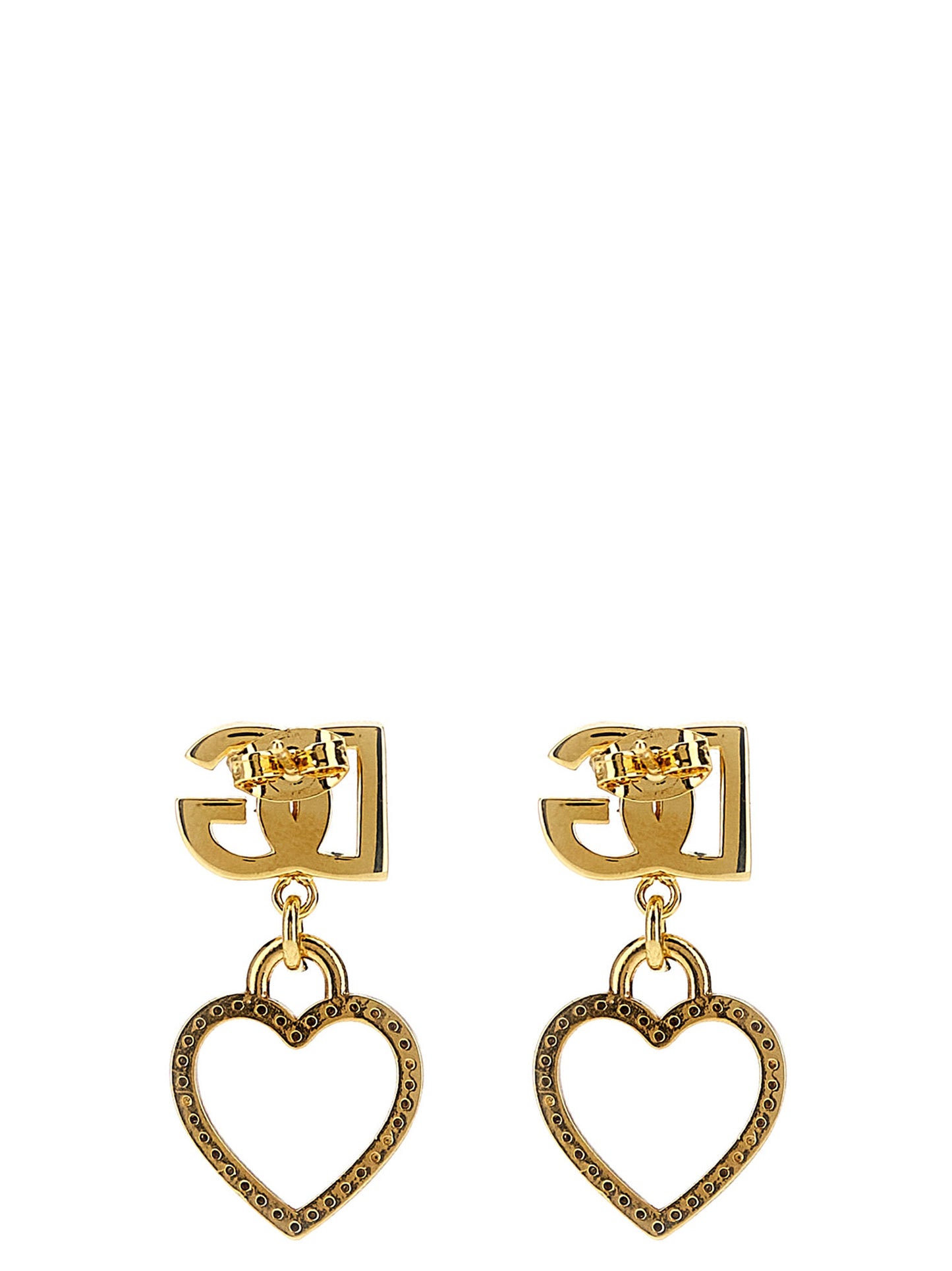 Earrings by Dolce & Gabbana for women in stretch polyamide gold presents a curated silhouette, artfully showcasing the curated and refined aesthetic of the Women's Gold Brass & Glass Earrings.