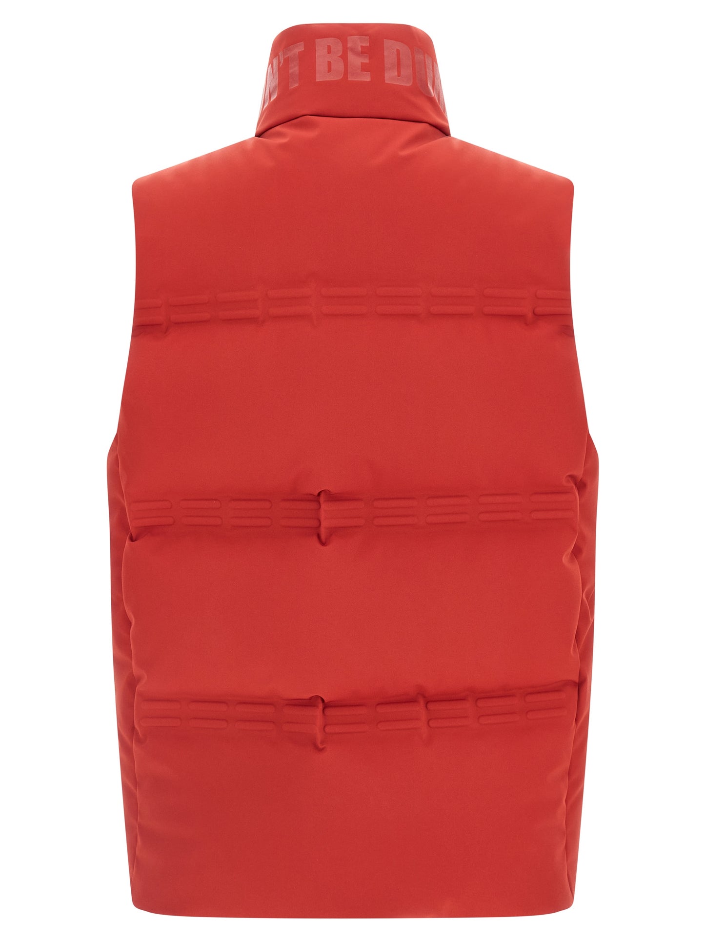 Vest by MONCLER GENIUS for men in stretch polyamide multicolor & red showcases a dynamic silhouette, perfectly balancing with a dynamic high-neck neckline for a sophisticated, high-fashion look.