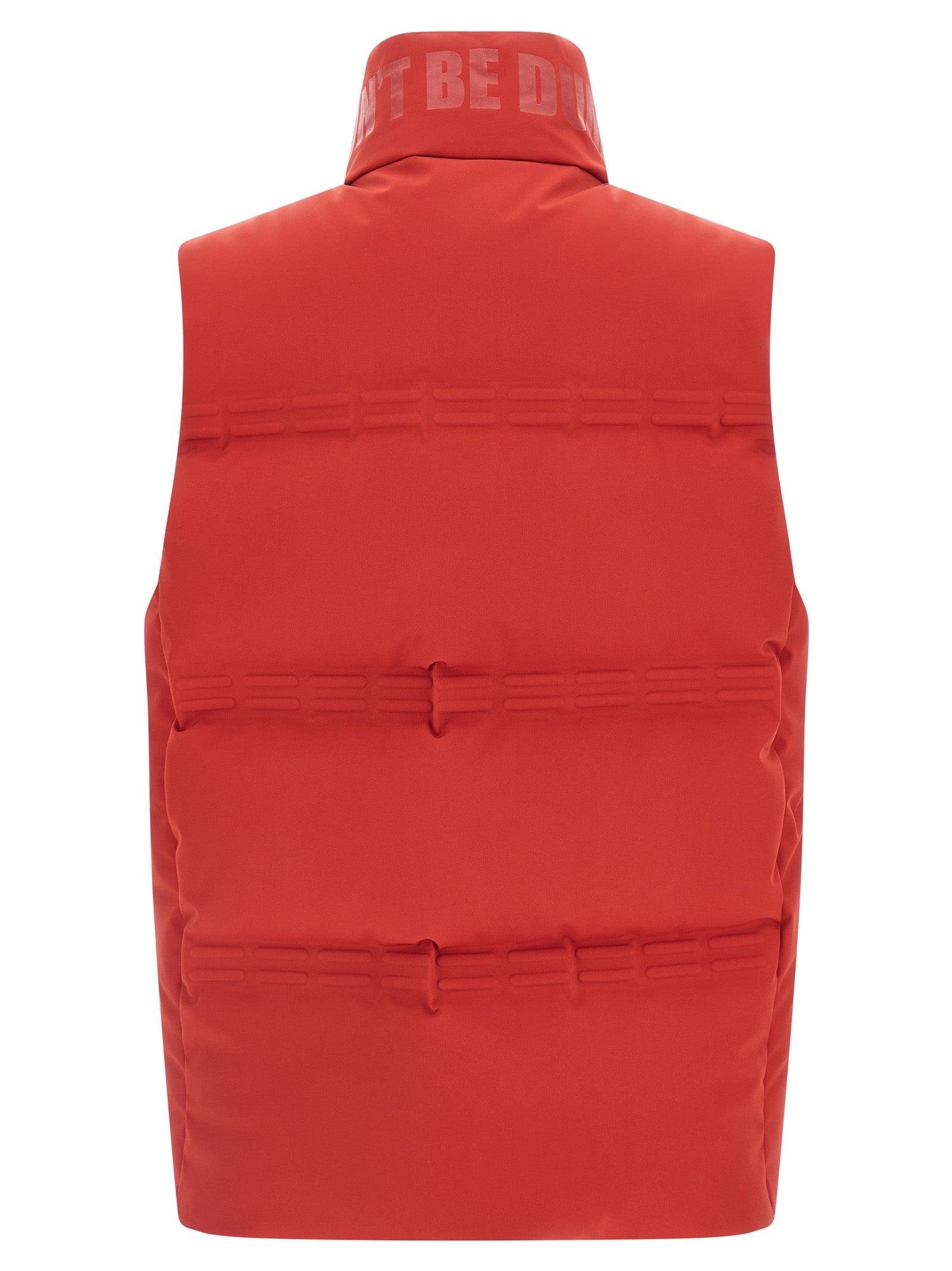 Vest by MONCLER GENIUS for men in stretch polyamide multicolor & red showcases a dynamic silhouette, perfectly balancing with a dynamic high-neck neckline for a sophisticated, high-fashion look.