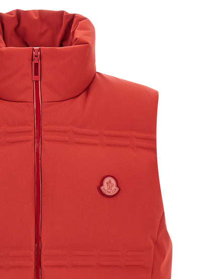 Vest by MONCLER GENIUS for men in stretch polyamide multicolor & red features an on trend silhouette, showcasing a sophisticated high-neck neckline and premium for a truly on trend finish.