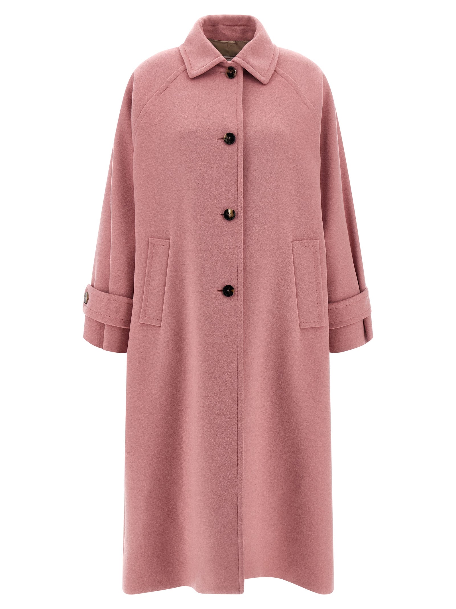 This Alberto Biani women virgin wool Trench Coat in multicolor & pink presents a high style silhouette, meticulously detailed with and a high style split shirt-collar neckline for a sophisticated, timeless look.