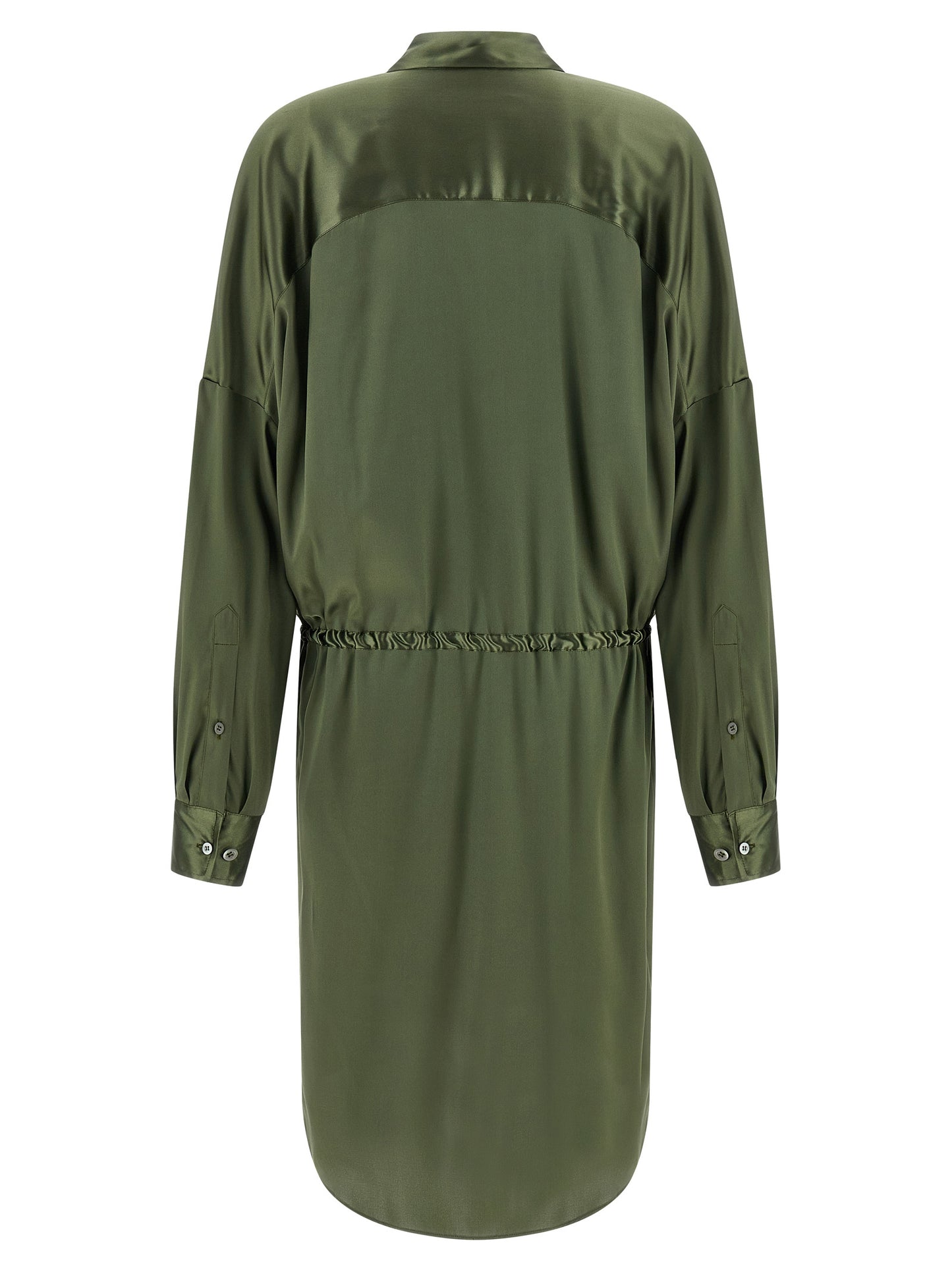Dress by Dries Van Noten for women in silk satin bicolour & green features an cute silhouette, detailed with a and that elegantly flows into a cute midi.