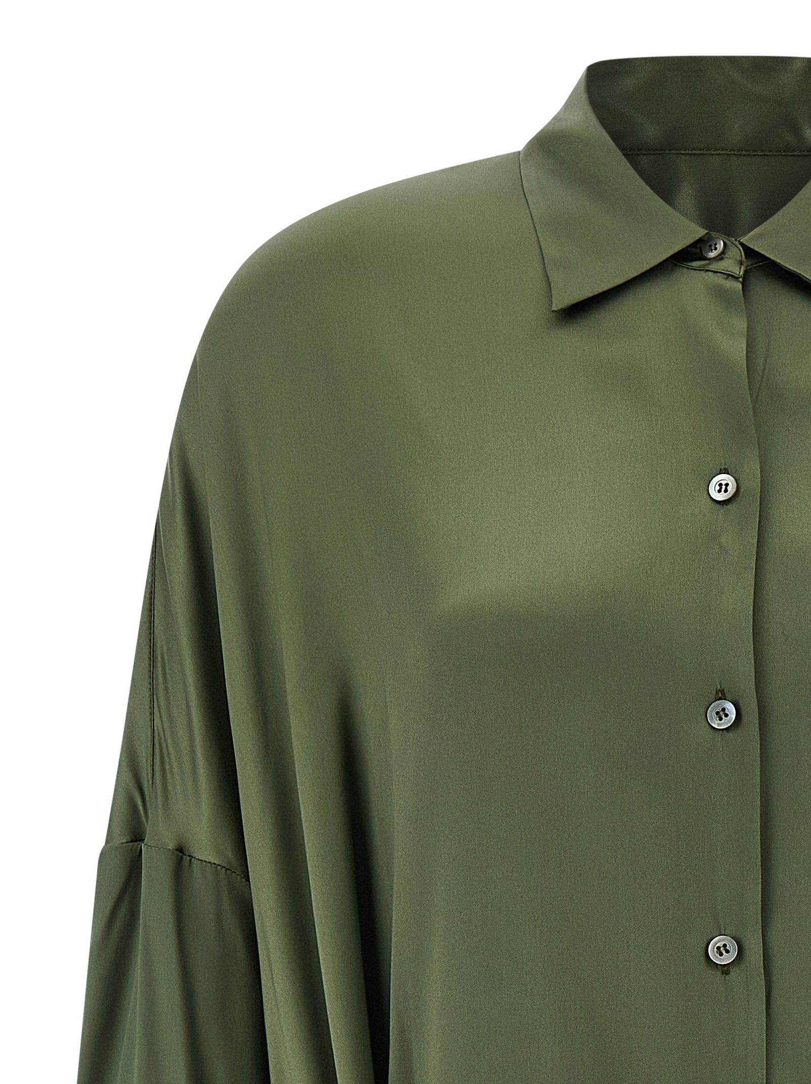Dress by Dries Van Noten for women in silk satin bicolour & green features an eye catching silhouette with a sophisticated , elegant , and a refined midi for a eye catching aesthetic.