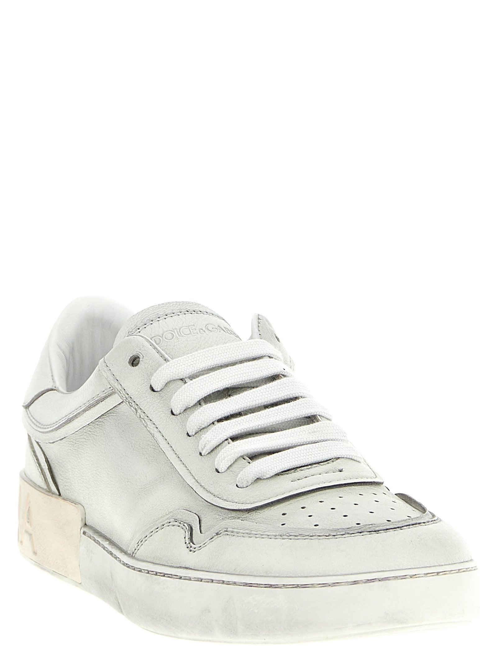 Sneakers by Dolce & Gabbana for men in tu calf & lamb leather white features a chic design, perfectly showcasing the chic low-top style of this Men's Low Top TU Calf & Lamb Leather Sneakers.