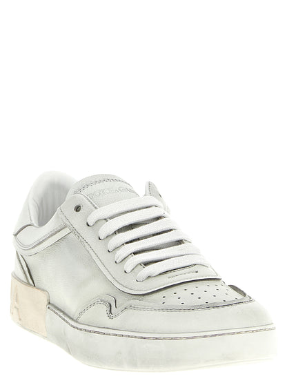 Sneakers by Dolce & Gabbana for men in tu calf & lamb leather white features a chic design, perfectly showcasing the chic low-top style of this Men's Low Top TU Calf & Lamb Leather Sneakers.