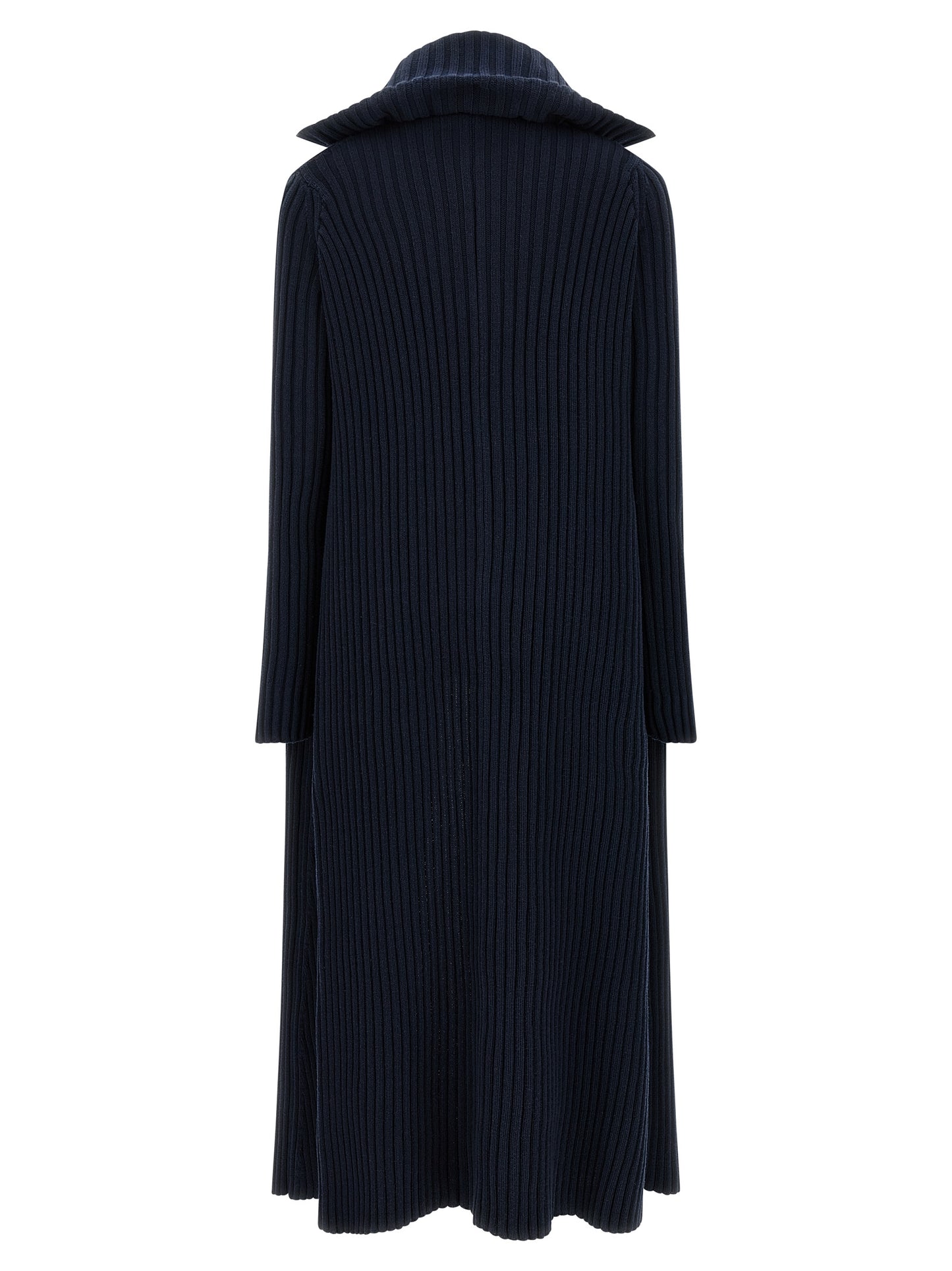 Cardigan by Balenciaga for women in cotton polyester blue features an impeccable silhouette, showcasing a sophisticated shawl-collar neckline and detail for a truly impeccable finish.