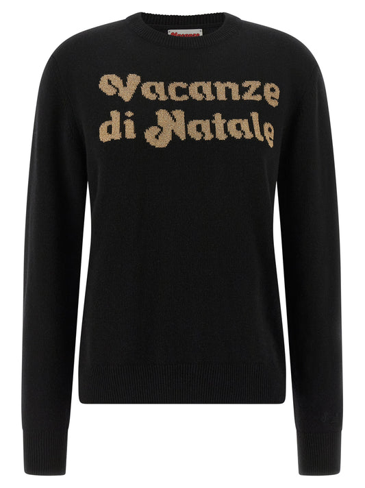 Cardigan by MC2 Saint Barth for women in cashmere viscose black, jacquard & signature showcases a luxurious silhouette, meticulously detailed with a sophisticated crew neckline and for a refined finish.