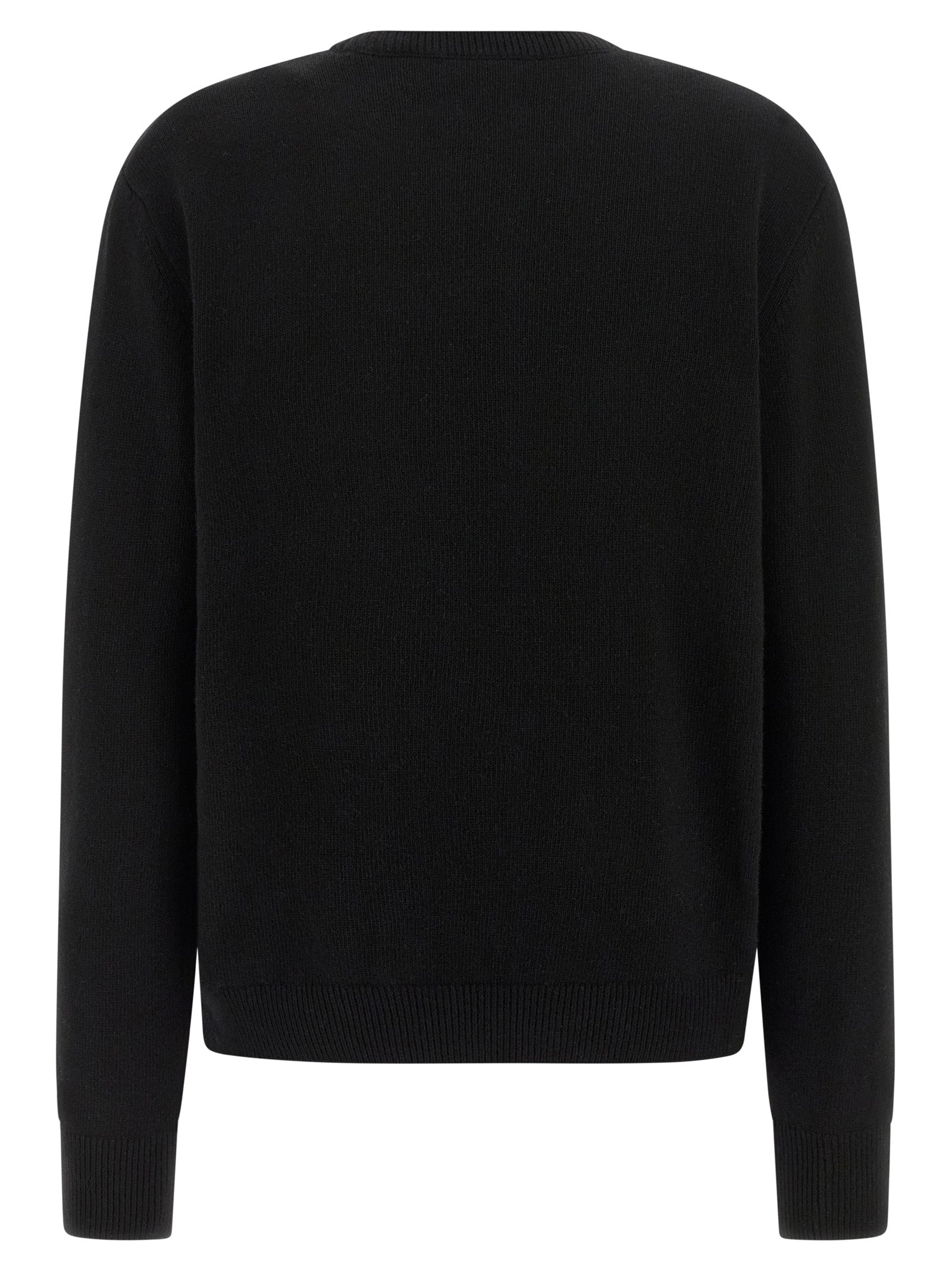 Cardigan by MC2 Saint Barth for women in cashmere viscose black, jacquard & signature features an impeccable silhouette, showcasing a sophisticated crew neckline and detail for a truly impeccable finish.