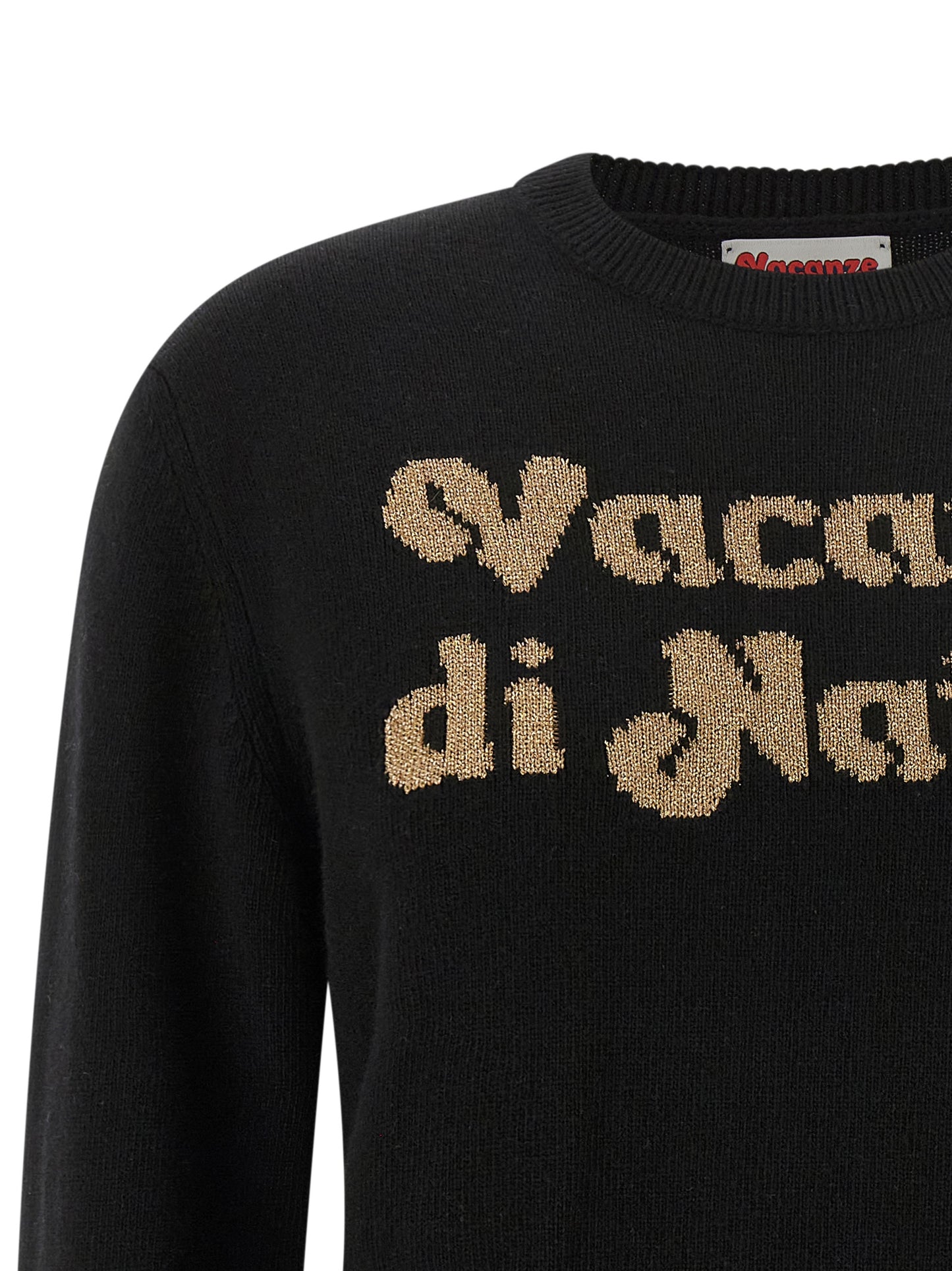 Cardigan by MC2 Saint Barth for women in cashmere viscose black, jacquard & signature features an crisp silhouette, showcasing a sophisticated crew neckline and detail for a truly crisp finish.