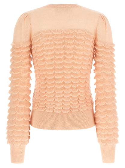 Cardigan by Zimmermann for women in mohair wool & polyamide multicolor & pink presents a textural silhouette, artfully finished with a textural and for a sophisticated, textural look.