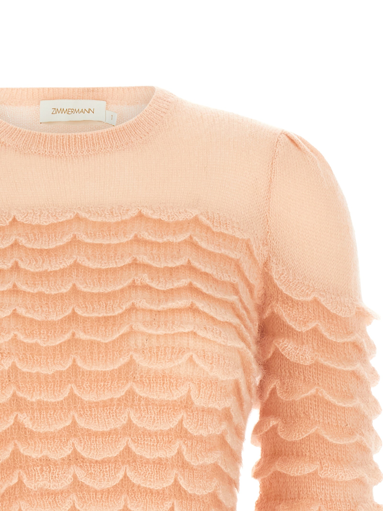 Cardigan by Zimmermann for women in mohair wool & polyamide multicolor & pink presents a textural silhouette, artfully finished with a textural and for a sophisticated, textural look.