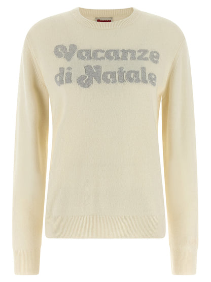 Cardigan by MC2 Saint Barth for women in cashmere viscose white & jacquard features a dramatic silhouette, showcasing a sophisticated crew neckline and dramatic detail for a timeless, premium look.