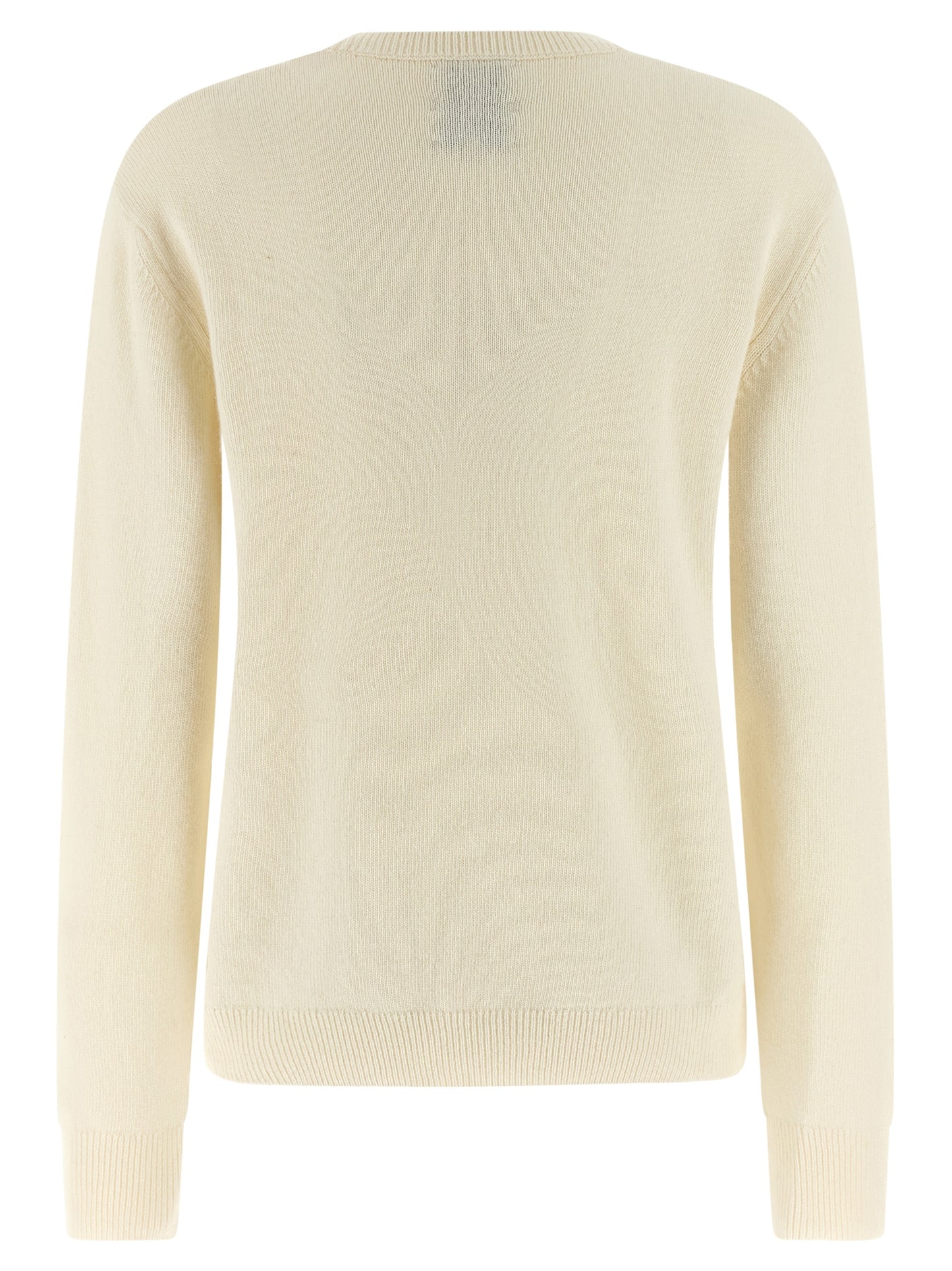 Cardigan by MC2 Saint Barth for women in cashmere viscose white & jacquard features a nuanced silhouette with a refined crew neckline and nuanced detailing for a sophisticated look.