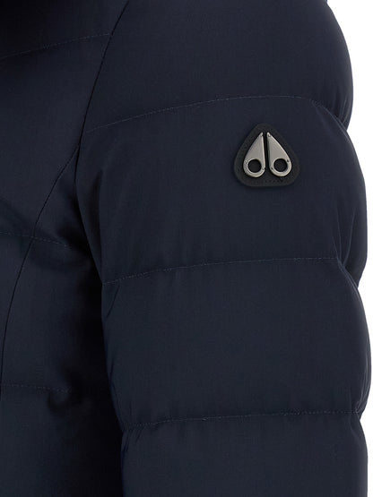 This Hooded Parka by Moose Knuckles for women in nylon leather blue presents a utilitarian silhouette, meticulously detailed with windproof & hooded and a utilitarian for a sophisticated, weather-ready look.