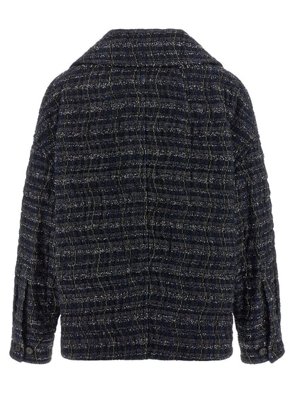 Cape by Missoni for women in polyamide polyester cotton & viscose blue & patterned features an relaxed-luxury silhouette, showcasing a sophisticated shirt-collar neckline and premium pockets for a truly relaxed-luxury finish.