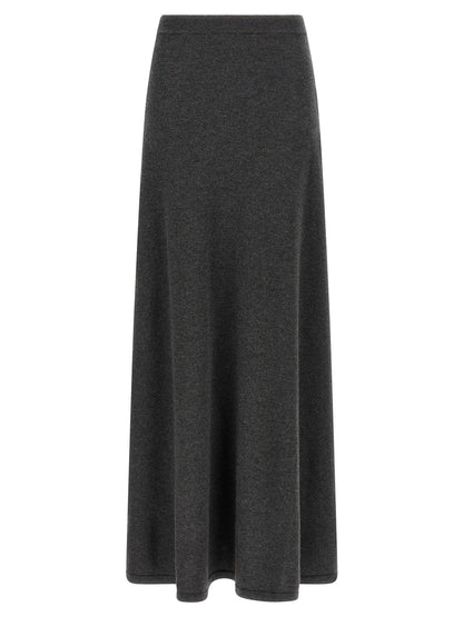 Skirt by Balenciaga for women in wool gray features a captivating silhouette, showcasing the captivating Women's Flared Wool Maxi Mini Skirt design with a sophisticated maxi mini for a captivating look.