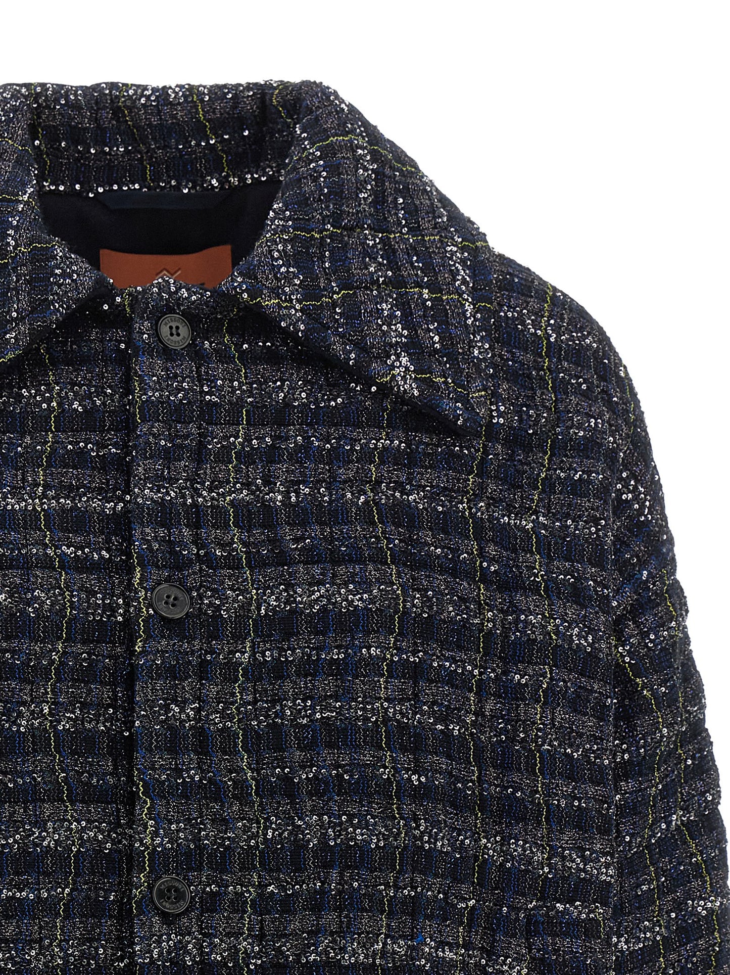Cape by Missoni for women in polyamide polyester cotton & viscose blue & patterned presents a cosy chic silhouette, meticulously detailed with distinctive pockets and a sophisticated shirt-collar neckline for a truly cosy chic finish.