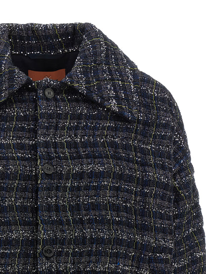 Cape by Missoni for women in polyamide polyester cotton & viscose blue & patterned presents a cosy chic silhouette, meticulously detailed with distinctive pockets and a sophisticated shirt-collar neckline for a truly cosy chic finish.