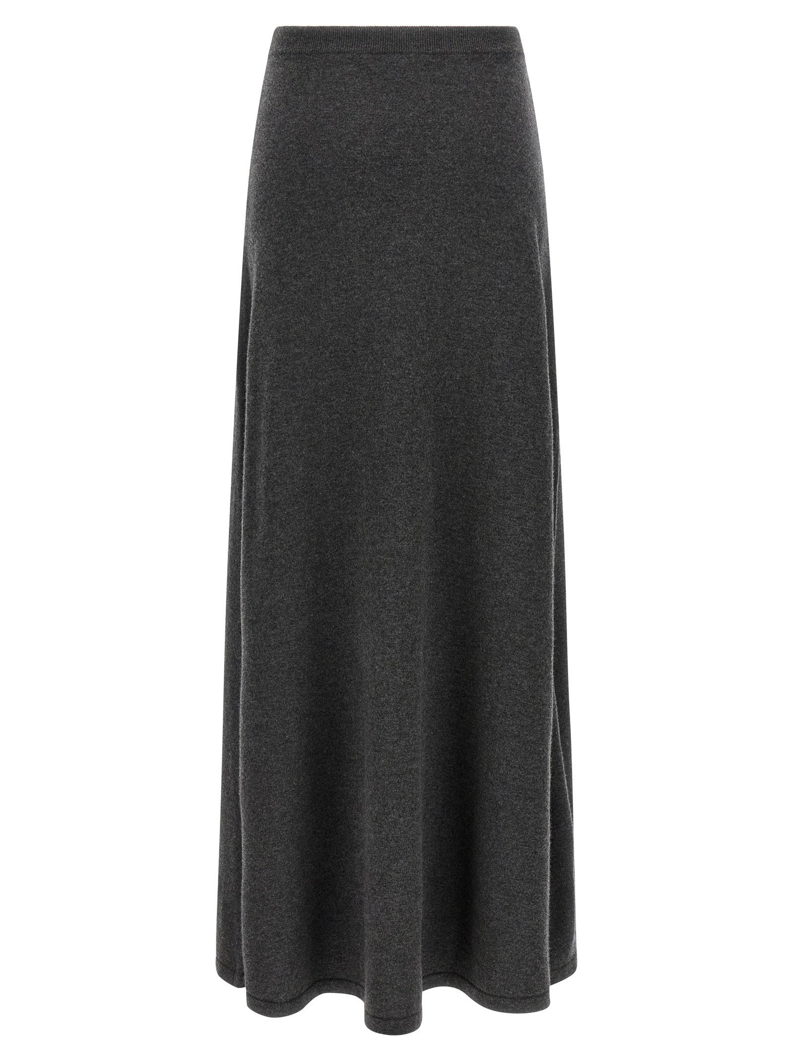 Skirt by Balenciaga for women in wool gray features an relaxed-yet-refined silhouette that elegantly showcases the Women's Flared Wool Maxi Mini Skirt design and sophisticated maxi mini.