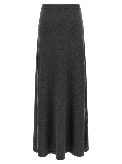 Skirt by Balenciaga for women in wool gray features an relaxed-yet-refined silhouette that elegantly showcases the Women's Flared Wool Maxi Mini Skirt design and sophisticated maxi mini.