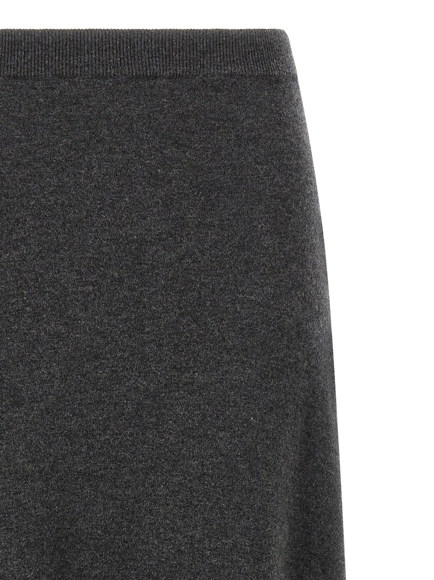 Skirt by Balenciaga for women in wool gray features an tailored silhouette, artfully capturing the essence of Women's Flared Wool Maxi Mini Skirt in a sophisticated maxi mini.