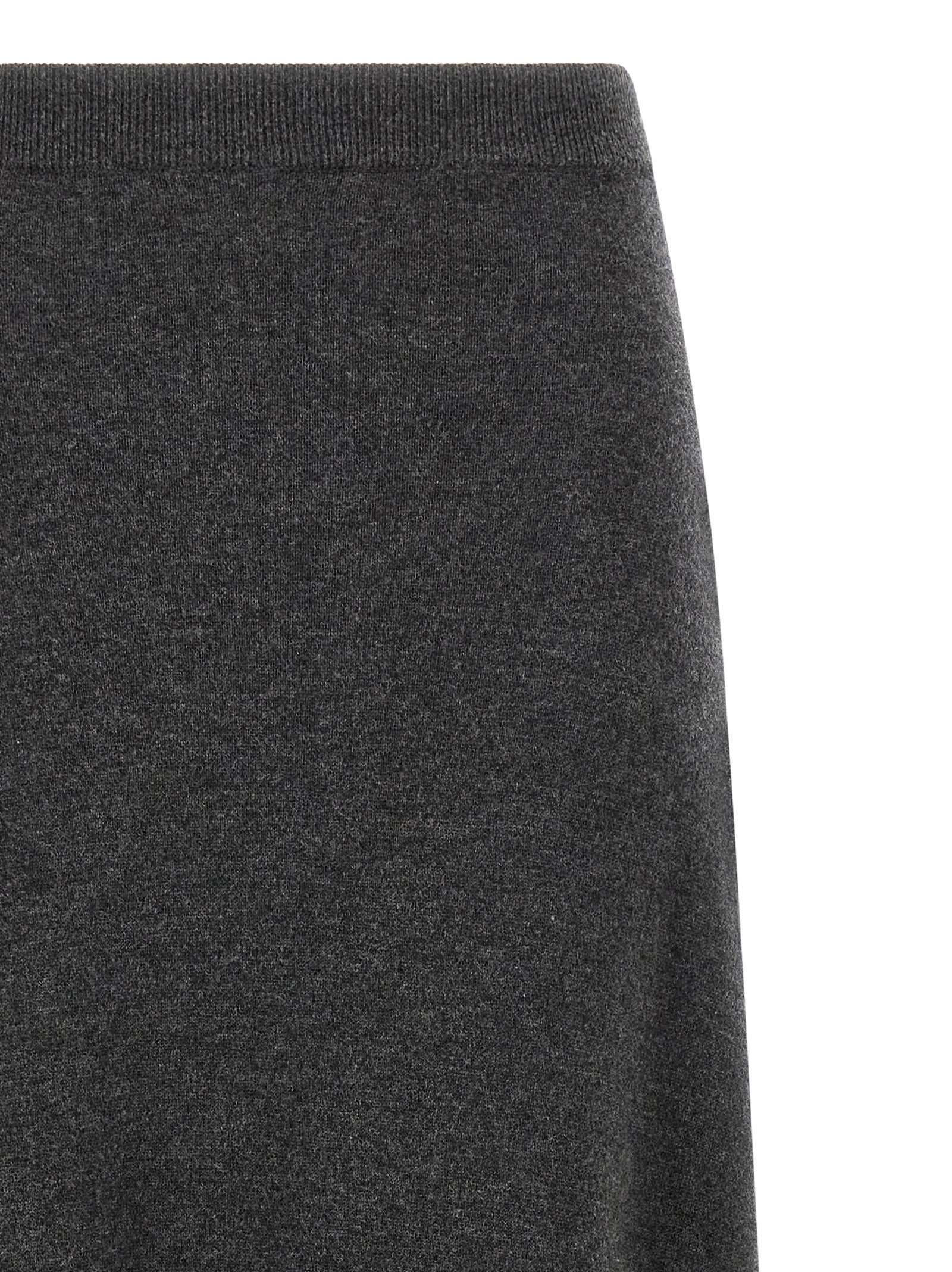 Skirt by Balenciaga for women in wool gray features an tailored silhouette, artfully capturing the essence of Women's Flared Wool Maxi Mini Skirt in a sophisticated maxi mini.