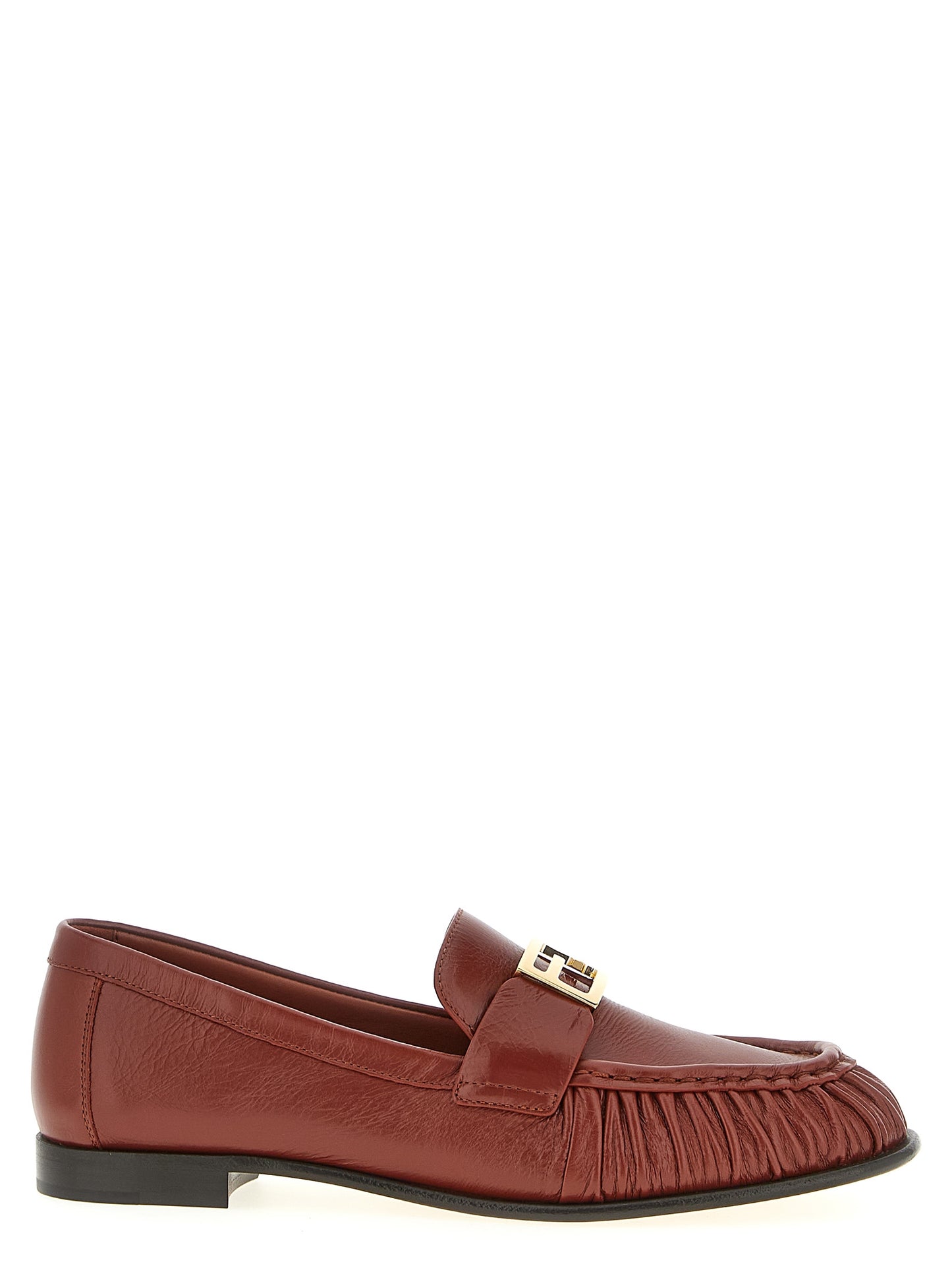 Flat Loafer Slip-On Shoes by Fendi for women in lamb leather brown showcases a timeless silhouette from the Women's Lamb Leather Flat Loafer Slip-On Shoes collection, featuring a timeless flat and for a timeless finish.
